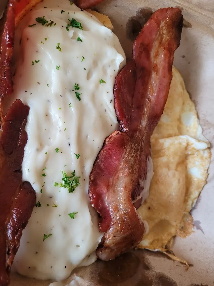 Biscuits and Gravy with Bacon