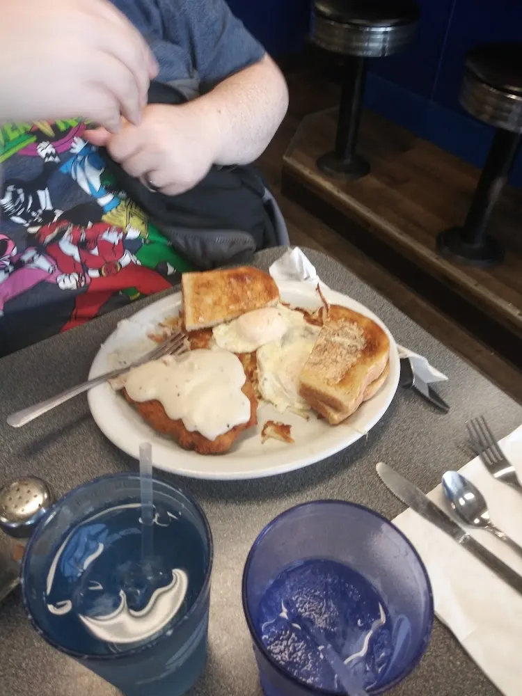 Chicken Fried Steak with Eggs and Toast