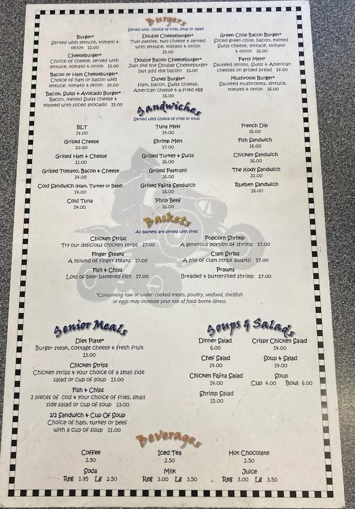The Dunes Cafe Menu image 2
